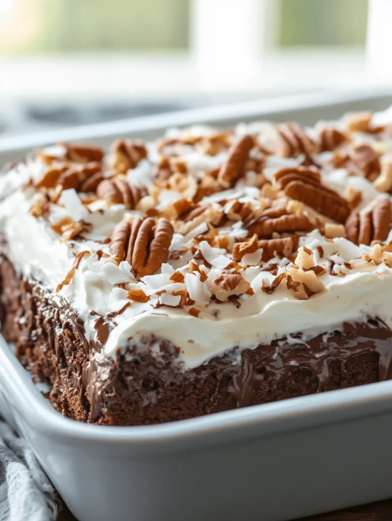 Indulging in the rich flavors of a German Chocolate Poke Cake is a delightful experience that captures the essence of comfort food. This recipe combines the decadence of chocolate with the nutty crunch of pecans and the sweetness of coconut, creating a dessert that is both visually stunning and utterly delicious. The poke cake technique adds an exciting twist, allowing the luscious filling to seep into the cake, enhancing its flavor and moistness. In this article, we’ll explore the art of making a German Chocolate Poke Cake, breaking down the process into easy-to-follow steps while also delving into the origins and variations of this classic treat.