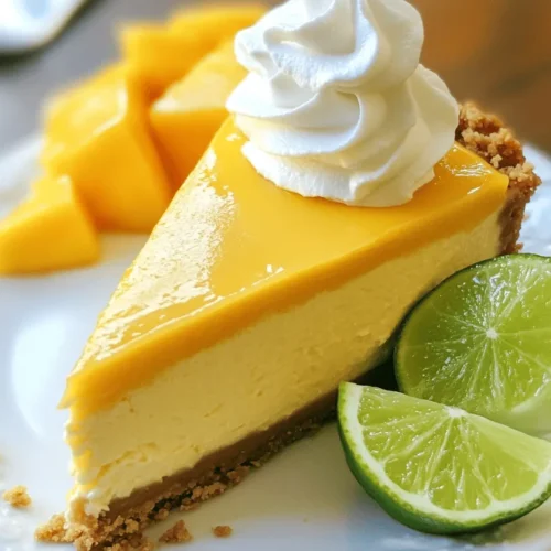 If you’re looking to elevate your dessert game with a delightful fusion of tropical flavors, the Mango Lime Cheesecake Delight is the perfect choice. This dessert seamlessly combines the rich, creamy texture of traditional cheesecake with the vibrant, refreshing tastes of mango and lime. The result is a mouthwatering treat that transports you to a sun-kissed beach with every bite. Whether you’re hosting a summer gathering, celebrating a special occasion, or simply indulging in a sweet moment at home, this cheesecake is sure to impress your guests and satisfy your cravings.