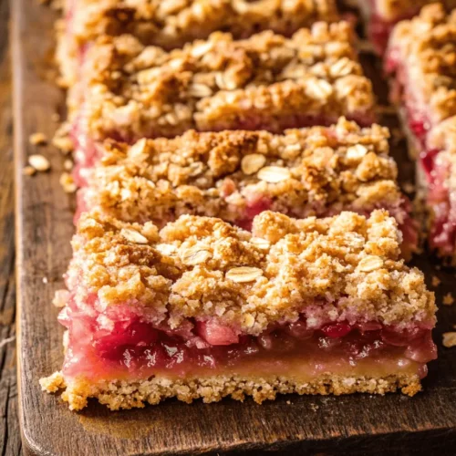 Rhubarb, often referred to as the “pie plant,” is a unique culinary ingredient that brings a distinctive tartness to a variety of dishes. With its vibrant pink and green stalks, rhubarb adds a pop of color and a fresh, tangy flavor that is both refreshing and intriguing. Its versatility allows it to shine in desserts, particularly in pies, tarts, and, as we’re about to explore, crumble bars.