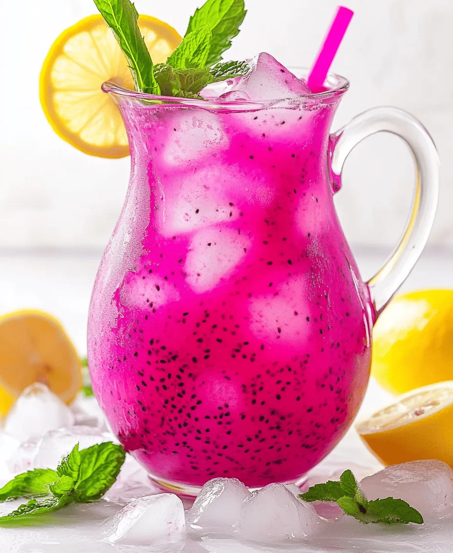 Welcome to the vibrant and refreshing world of Dragonfruit Lemonade Delight, a beverage that promises not only to quench your thirst but also to elevate your summer sipping experience. This exotic drink showcases the unique flavor profile of dragonfruit, a tropical fruit that brings a burst of color and a hint of sweetness to the classic lemonade recipe. Imagine the bright pink hue of dragonfruit mingling with the zesty tang of freshly squeezed lemons—this drink is as visually appealing as it is delicious.