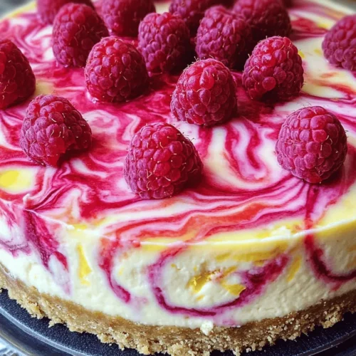 Cheesecake is a classic dessert that has captured the hearts of dessert lovers around the world. Its creamy texture and rich flavor make it a versatile canvas for a variety of delicious toppings and flavor combinations. From traditional New York-style cheesecakes to fruity variations, the appeal of this sweet indulgence is undeniable. One such delightful variation is the Lemon Raspberry Swirl Cheesecake, a perfect blend of tartness and sweetness that tantalizes the taste buds.