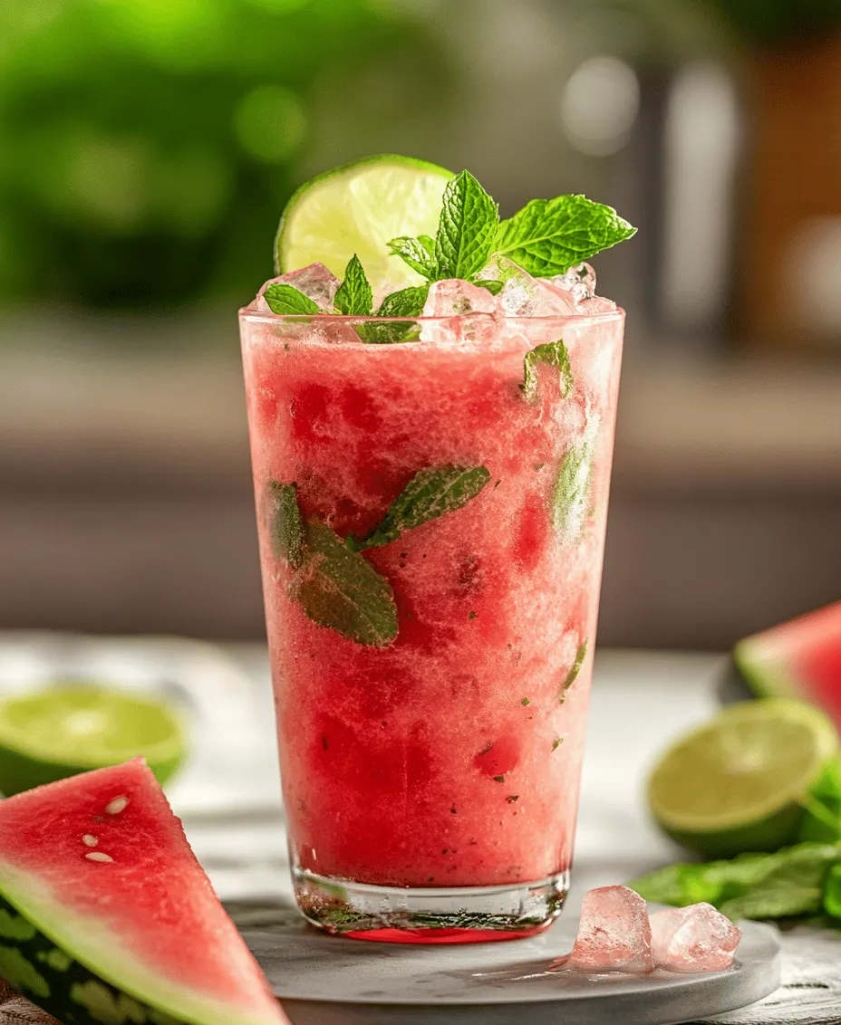 As the temperatures rise and the sun shines brighter, there’s no better way to cool off than with a refreshing smoothie. Smoothies have surged in popularity as a go-to beverage for those seeking a delicious and nutritious way to hydrate and energize. They are versatile, allowing for a variety of flavors, textures, and health benefits, making them the perfect warm-weather treat. Among the myriad of smoothie options, the Watermelon Mojito Smoothie stands out as an ideal choice for summer. Bursting with flavor and vibrancy, this drink combines the sweetness of watermelon with the zesty notes of lime and the refreshing essence of mint.