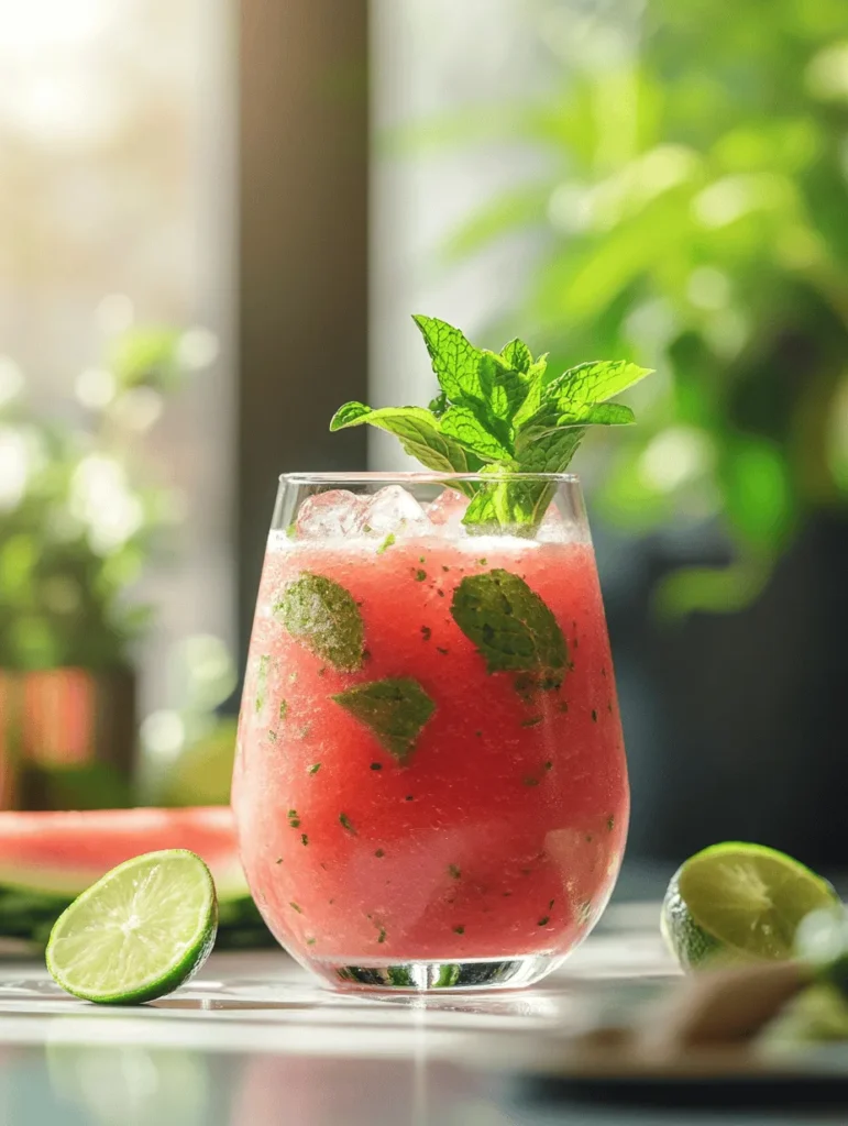 As the temperatures rise and the sun shines brighter, there’s no better way to cool off than with a refreshing smoothie. Smoothies have surged in popularity as a go-to beverage for those seeking a delicious and nutritious way to hydrate and energize. They are versatile, allowing for a variety of flavors, textures, and health benefits, making them the perfect warm-weather treat. Among the myriad of smoothie options, the Watermelon Mojito Smoothie stands out as an ideal choice for summer. Bursting with flavor and vibrancy, this drink combines the sweetness of watermelon with the zesty notes of lime and the refreshing essence of mint.