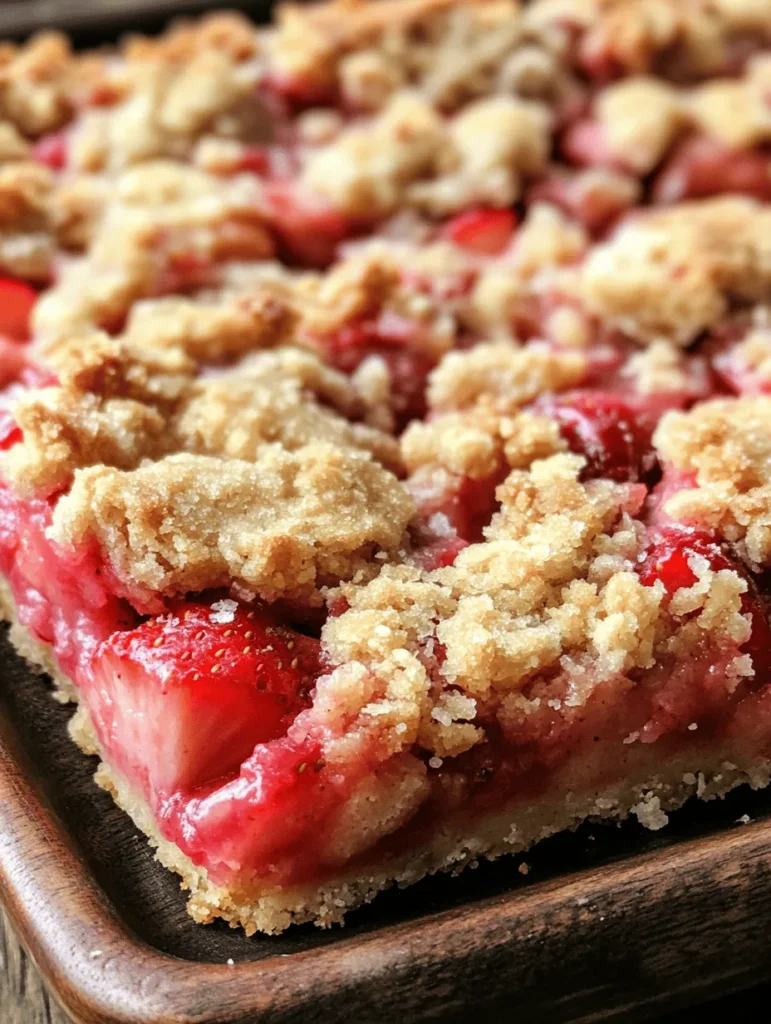 Are you ready to embark on a culinary journey that perfectly balances sweet and tart flavors? If so, then our Strawberry Rhubarb Crumb Bars are the answer to your dessert dreams! This delightful treat showcases the vibrant combination of fresh strawberries and tangy rhubarb, making it a sensational choice for any occasion. These crumb bars are not only a crowd-pleaser but also an ideal way to celebrate the arrival of spring and summer, when both strawberries and rhubarb are in their prime.