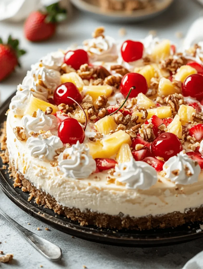 Cheesecake, with its rich and creamy texture, has long been a beloved dessert across the globe. Its versatility allows for endless creative variations, making it a favorite among dessert aficionados. One such exciting twist on this classic favorite is the Banana Split Cheesecake Delight, a delectable treat that combines the nostalgic flavors of the classic banana split with the sumptuousness of cheesecake. Imagine a dessert that offers the creamy goodness of cheesecake, the fruity brightness of bananas and strawberries, and the delightful texture of a graham cracker crust—all in one slice.