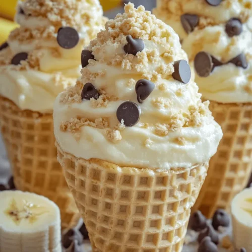 The delightful combination of flavors and textures in a Banana Cheesecake Cone makes it a perfect treat for any occasion. This innovative dessert encapsulates the creamy richness of cheesecake with the sweet, natural flavor of ripe bananas, all housed in a crispy sugar cone. The result is a refreshing, fun, and visually appealing dessert that is bound to impress your friends and family.