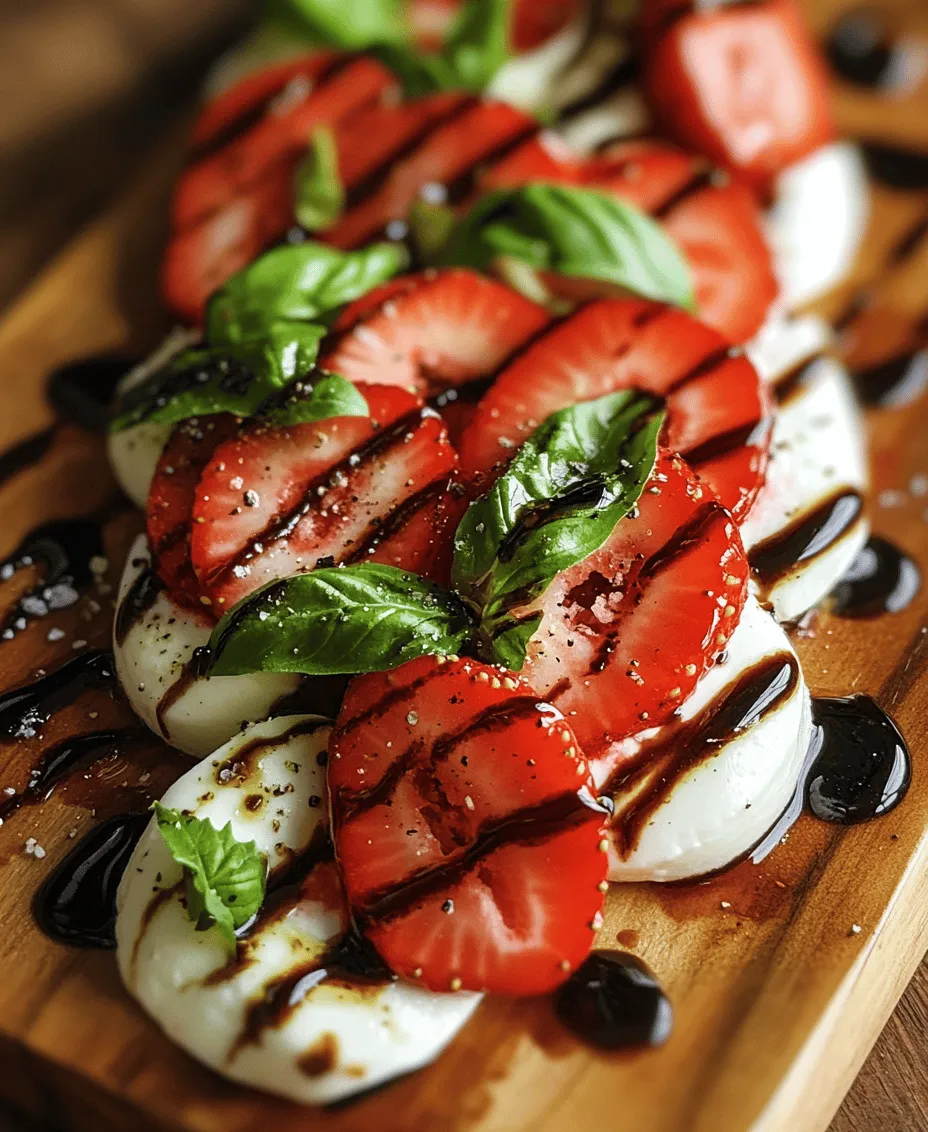 Capturing the essence of summer in a dish, the Balsamic Strawberry Caprese is a delightful fusion of flavors and textures that evokes the warmth and vibrancy of the season. This simple yet elegant salad combines the creaminess of fresh mozzarella with the natural sweetness of ripe strawberries, all brought together with aromatic basil and a tangy balsamic glaze. As you take your first bite, the luscious strawberries burst with juice, complemented by the soft, rich mozzarella and the fragrant basil, creating a symphony of flavors that is both refreshing and satisfying. In this article, we’ll explore the ingredients, preparation, and the cultural significance of this refreshing dish that has become a favorite for summer gatherings, picnics, and light lunches.