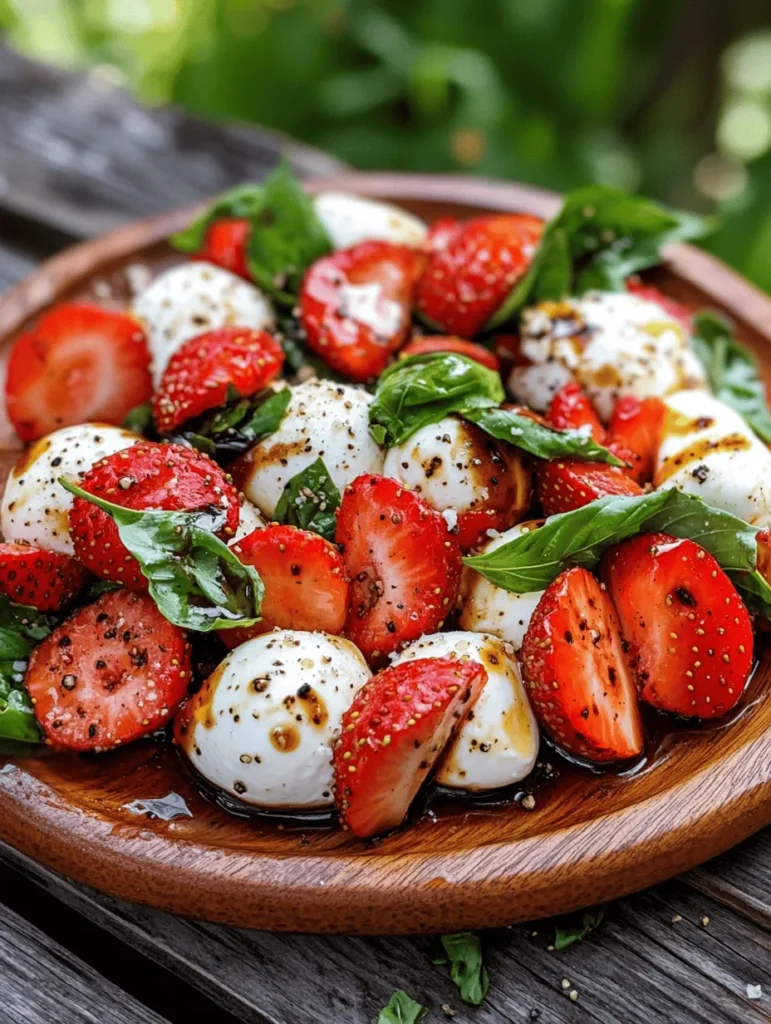 Capturing the essence of summer in a dish, the Balsamic Strawberry Caprese is a delightful fusion of flavors and textures that evokes the warmth and vibrancy of the season. This simple yet elegant salad combines the creaminess of fresh mozzarella with the natural sweetness of ripe strawberries, all brought together with aromatic basil and a tangy balsamic glaze. As you take your first bite, the luscious strawberries burst with juice, complemented by the soft, rich mozzarella and the fragrant basil, creating a symphony of flavors that is both refreshing and satisfying. In this article, we’ll explore the ingredients, preparation, and the cultural significance of this refreshing dish that has become a favorite for summer gatherings, picnics, and light lunches.