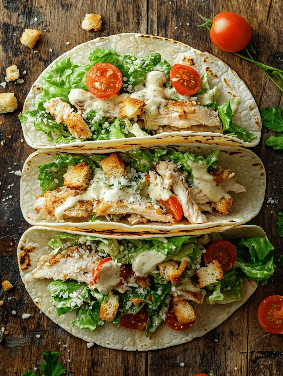 What makes Smash Chicken Caesar Tacos particularly appealing is their versatility. They are not only simple to prepare but also customizable, allowing everyone at the table to tailor their tacos to their taste preferences. The satisfaction of biting into a fresh taco filled with creamy dressing, crunchy lettuce, and savory chicken is hard to resist. This dish is perfect for busy families who need to whip up something delicious without spending hours in the kitchen, as well as for entertaining guests who will appreciate the unique twist on a classic favorite.