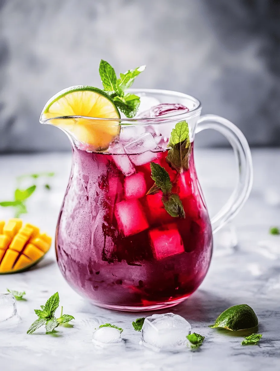 The beauty of the Mango Hibiscus Iced Tea lies in its carefully selected ingredients, each contributing to the drink's flavor, color, and health benefits. Below, we’ll delve into the key components that make this iced tea exceptional.