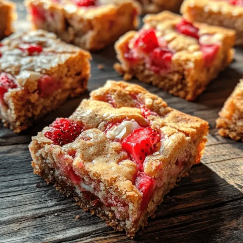 Blondies are often overshadowed by their more famous counterpart, the brownie, but these delightful treats deserve a spotlight of their own. With their rich, buttery flavor and chewy texture, blondies offer a unique dessert experience that’s both satisfying and versatile. They can be adapted to include a variety of flavors, making them a perfect canvas for creativity in the kitchen. One such irresistible variation is the Sweet & Zesty Strawberry Lemon Blondies, which combine the sweetness of ripe strawberries with the zesty tartness of fresh lemons, creating a flavor explosion that is both refreshing and indulgent.