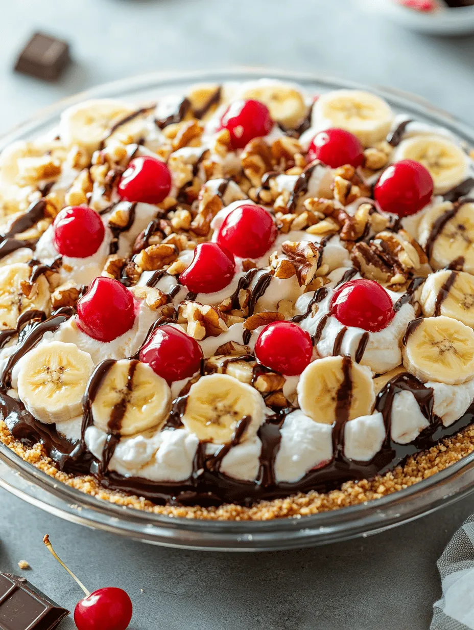 As the warm sun graces us with its presence, nothing quite hits the spot like a refreshing, indulgent dessert. Enter the Frozen Banana Split Pie, a dessert that captures the essence of the classic banana split but in an innovative pie format. This delightful treat combines the beloved flavors of bananas, chocolate, and whipped cream, all nestled in a crunchy, homemade graham cracker crust. Perfect for summer barbecues, birthday parties, or just a cozy night in, this pie is a crowd-pleaser that will leave everyone asking for seconds.