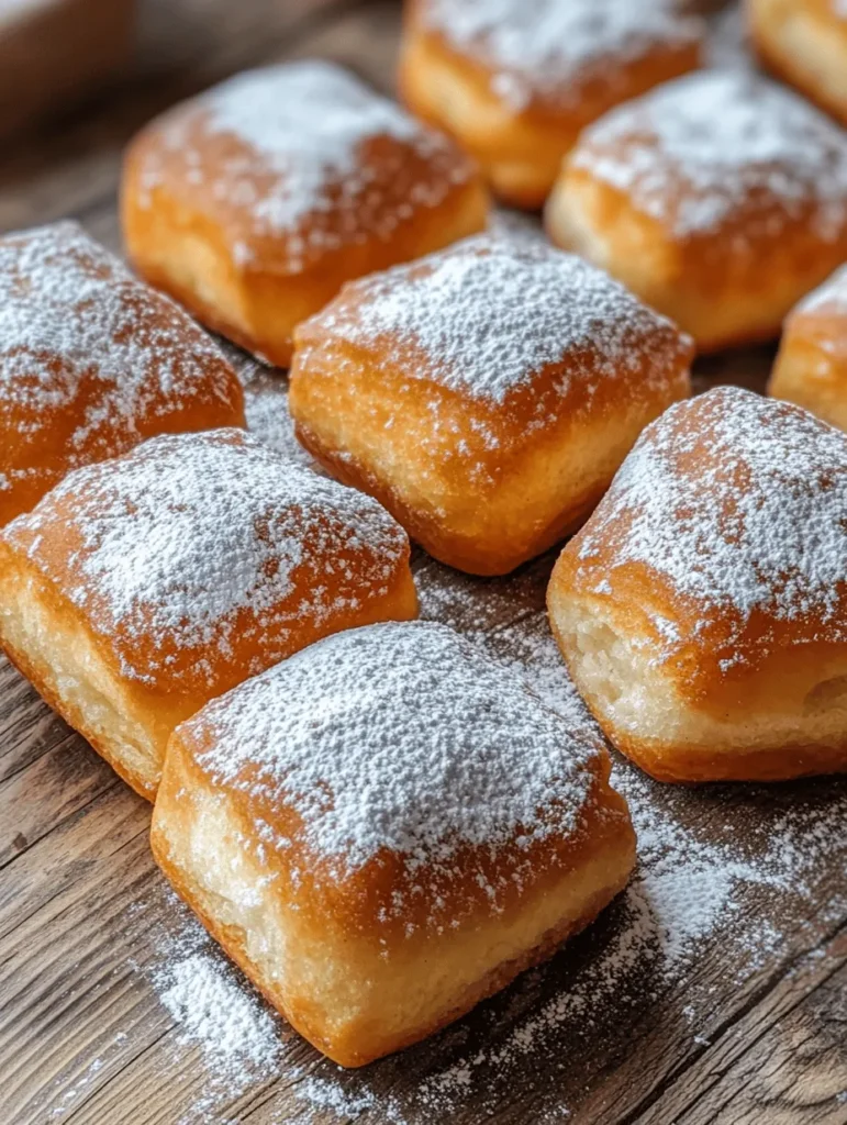 If you’ve ever wandered the streets of New Orleans, the sweet aroma of freshly fried pastries wafting through the air would have undoubtedly drawn you in. Among these delectable treats are beignets, the iconic French doughnuts that have won the hearts of many with their soft, fluffy texture and delightful sweetness. Beignets are more than just delicious pastries; they carry a rich cultural significance, reflecting the fusion of French and Creole culinary traditions. They are a staple of New Orleans cuisine, often enjoyed with a cup of coffee and powdered sugar dusting—a quintessential experience that evokes the charm and vibrancy of the city.