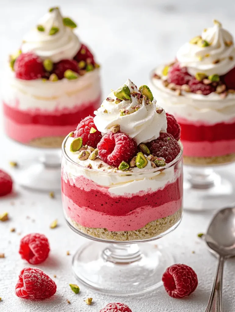 Are you ready to elevate your dessert game? The Raspberry Pistachio Mousse Cakes are a stunning combination of flavors and textures that promise to impress at any gathering. This delightful dessert showcases a harmonious balance between the tartness of fresh raspberries and the earthy, nutty flavor of pistachios. Each bite offers a light, airy mousse that melts in your mouth, making it an unforgettable treat for anyone who loves desserts that are both indulgent and refreshing.