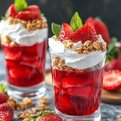 In the delightful world of desserts, few options evoke the joyful nostalgia of summer quite like Strawberry Jell-O Parfaits. This vibrant treat is a delightful combination of colorful layers that not only pleases the eye but also tantalizes the taste buds. Strawberry Jell-O Parfaits are more than just a dessert; they represent the perfect blend of refreshing flavors and delightful textures, making them an ideal choice for any occasion. Whether it’s a summer gathering, a festive celebration, or simply a sweet indulgence at home, this recipe promises to impress both guests and family alike.