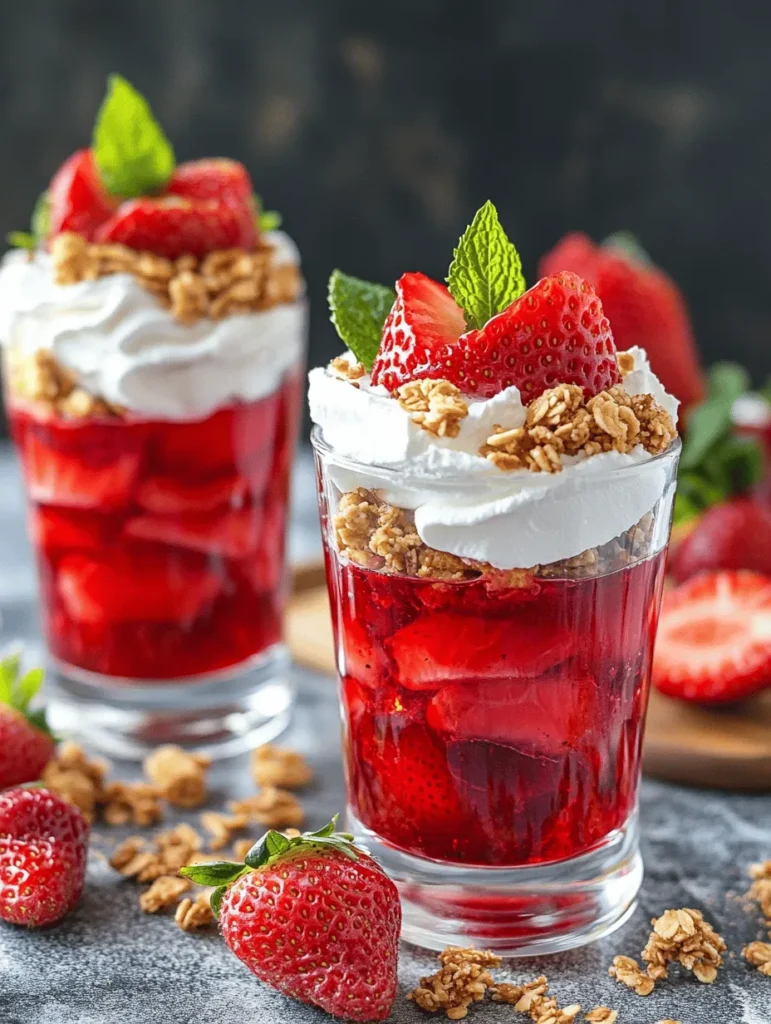 In the delightful world of desserts, few options evoke the joyful nostalgia of summer quite like Strawberry Jell-O Parfaits. This vibrant treat is a delightful combination of colorful layers that not only pleases the eye but also tantalizes the taste buds. Strawberry Jell-O Parfaits are more than just a dessert; they represent the perfect blend of refreshing flavors and delightful textures, making them an ideal choice for any occasion. Whether it’s a summer gathering, a festive celebration, or simply a sweet indulgence at home, this recipe promises to impress both guests and family alike.