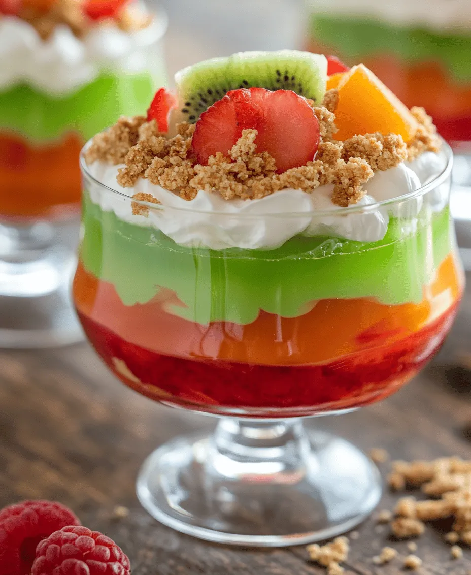 The Jello Layered Dessert, affectionately known as Cool Whip Delight, is a vibrant and colorful treat that brings joy to any gathering. This dessert is a nostalgic reminder of childhood parties and warm summer afternoons, where each layer presents a new burst of flavor and texture. It’s a fun and refreshing choice that’s perfect for parties, family gatherings, or simply as a light ending to a meal on a hot day.
