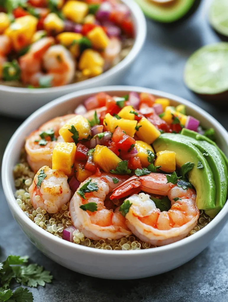 Welcome to a vibrant culinary journey with our Shrimp & Avocado Bowls with Mango Salsa. This dish is not just a meal; it's an experience that embodies the essence of fresh, healthy eating. Perfect for any occasion, whether you're hosting a casual summer gathering or simply looking for a nutritious weeknight dinner, these bowls are sure to impress. The combination of tender shrimp, creamy avocados, and the zesty mango salsa creates a harmonious blend of flavors that delights the palate and nourishes the body.