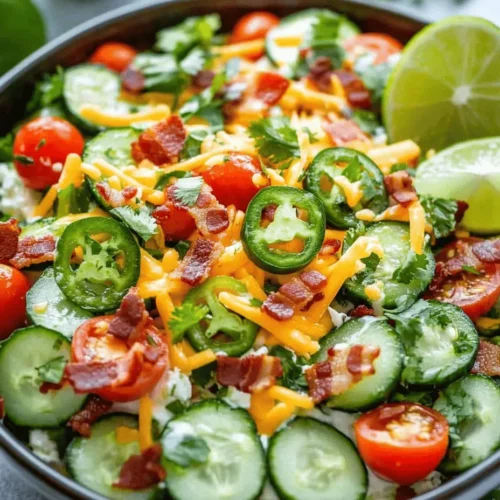 At the heart of this salad are the cucumbers, which serve as the refreshing base. Their high water content not only hydrates but also provides a satisfying crunch that complements the creamy elements of the salad. When selecting cucumbers, look for firm, dark green specimens without blemishes or soft spots. English cucumbers, with their thin skin and fewer seeds, are an excellent choice for this recipe, but standard cucumbers work just as well. The crisp texture of cucumbers acts as a wonderful canvas for the other ingredients, allowing each flavor to shine through.