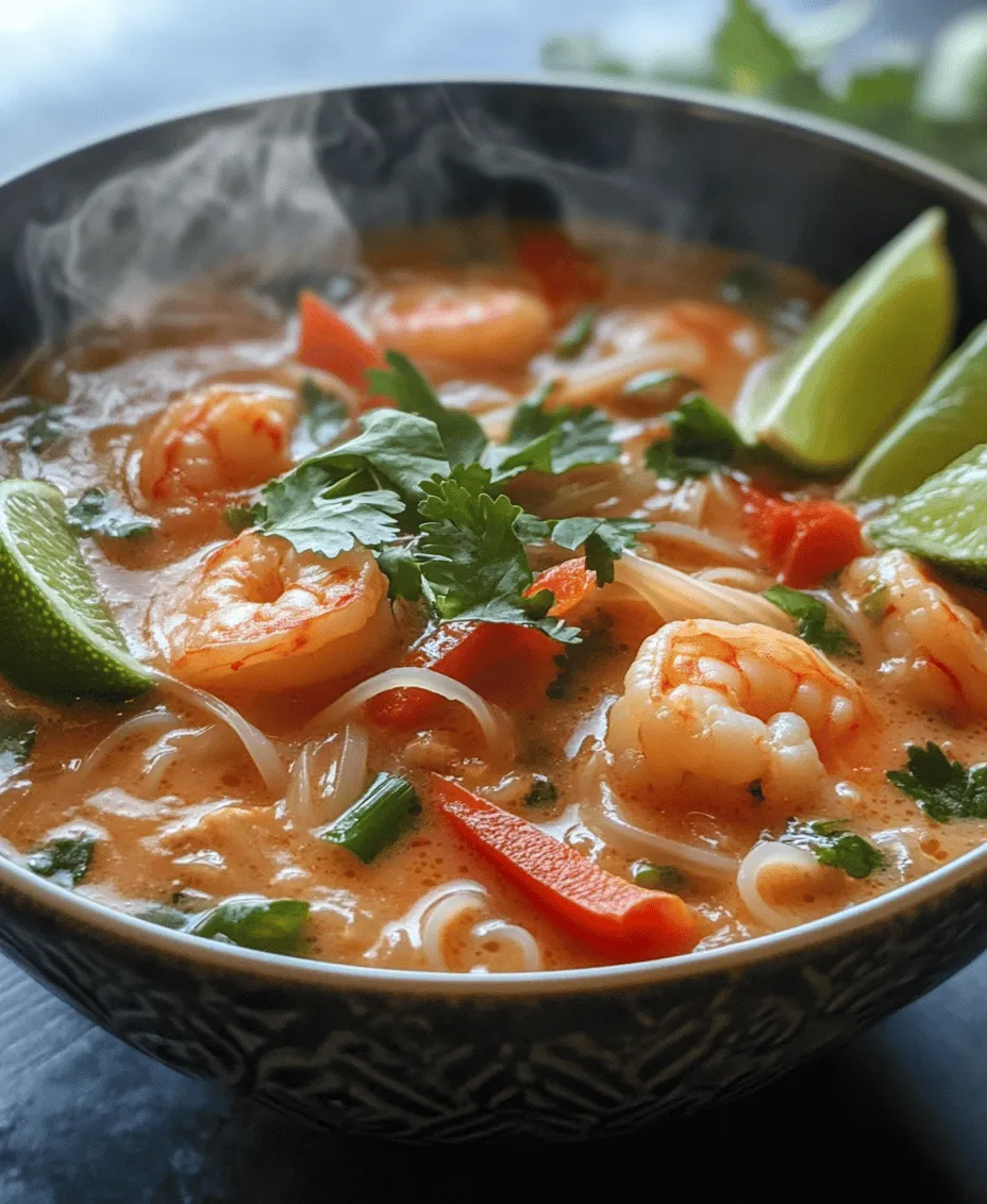 Discover the vibrant flavors of Thailand with this delightful Thai Shrimp Noodle Soup. This dish seamlessly merges succulent shrimp, aromatic herbs, and a creamy coconut broth, creating a comforting meal that is both satisfying and invigorating. Thai Shrimp Noodle Soup is not just a dish; it’s an experience that transports you to bustling Thai markets filled with tantalizing aromas and colorful ingredients. Perfect for a cozy evening at home or for impressing dinner guests, this recipe is simple yet bursting with authenticity.