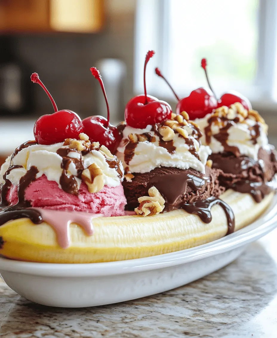 The banana split is more than just a dessert; it’s a delightful experience that transcends generations. This classic treat brings joy to both children and adults alike, becoming a staple at ice cream parlors and family gatherings. Picture this: a ripe banana sliced lengthwise and topped with generous scoops of ice cream, all drizzled with decadent syrups, and finished off with a dollop of whipped cream and a maraschino cherry perched on top. The banana split is a visual feast, bursting with vibrant colors and textures that can inspire creativity and happiness in anyone who lays eyes on it.