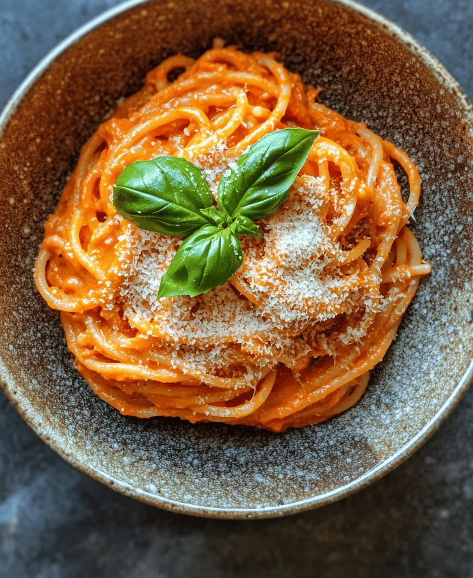 When it comes to comfort food, few dishes can rival the rich, creamy goodness of pasta. Among the myriad of pasta recipes available, <strong>Creamy Roasted Red Pepper Pasta Delight</strong> stands out as a vibrant, flavorful option that tantalizes the taste buds. This dish combines the satisfying texture of pasta with the smoky, sweet essence of roasted red peppers, creating a culinary experience that is both indulgent and wholesome.” /></p>
</p>
<h3>Instructions for Making the Sauce</h3>
</p>
<p>To create the luscious sauce that will envelop your pasta in rich and creamy goodness, follow these detailed steps. Start by preheating your oven to 400°F (200°C). This temperature is ideal for roasting the red peppers, which enhances their sweetness and smokiness.</p>
</p>
<p>1. <strong>Roast the Red Peppers</strong>: Place whole red bell peppers on a baking sheet lined with parchment paper. Roast them for about 25-30 minutes, turning occasionally, until the skins are charred and blistered. Once roasted, remove them from the oven and let them cool. When cool enough to handle, peel off the skins, remove the seeds, and chop the peppers roughly.</p>
</p>
<p>2. <strong>Sauté the Aromatics</strong>: In a medium saucepan, heat 2 tablespoons of olive oil over medium heat. Add 3-4 minced garlic cloves and a pinch of red pepper flakes for added heat. Sauté for about 1-2 minutes until fragrant, being careful not to burn the garlic.</p>
</p>
<p>3. <strong>Blend the Sauce</strong>: In a blender or food processor, combine the roasted red peppers, sautéed garlic, 1 cup of heavy cream, and a splash of vegetable broth (approximately 1/4 cup). Blend until you achieve a smooth, velvety consistency. If you prefer a thinner sauce, add more vegetable broth until you reach your desired texture.</p>
</p>
<h3>Blending Techniques for a Smooth Consistency</h3>
</p>
<p>Achieving a perfectly smooth consistency is crucial for this sauce. Here are some tips:</p>
</p>
<p>– <strong>Blend in Batches</strong>: If your blender is small, consider blending the mixture in batches. This ensures that the ingredients are well combined without straining your appliance.</p>
<p>– <strong>Use a High-Speed Blender</strong>: If possible, use a high-speed blender, which will create a creamier texture by thoroughly pulverizing the ingredients.</p>
<p>– <strong>Scrape Down the Sides</strong>: During blending, periodically stop to scrape down the sides of the blender to ensure all ingredients are incorporated.</p>
</p>
<h3>Adjusting Seasoning for Personal Taste Preferences</h3>
</p>
<p>Once blended, taste the sauce and adjust the seasoning. You may want to add:</p>
</p>
<p>– <strong>Salt and Pepper</strong>: Start with 1/2 teaspoon of salt and 1/4 teaspoon of black pepper. Adjust based on your preference.</p>
<p>– <strong>Acidity</strong>: A squeeze of fresh lemon juice or a splash of balsamic vinegar can brighten up the flavors.</p>
<p>– <strong>Herbs and Spices</strong>: Fresh herbs like basil or thyme, or spices such as smoked paprika, can elevate the flavor profile.</p>
</p>
<h3>Cooking the Pasta to Perfection</h3>
</p>
<p>While preparing the sauce, it’s essential to cook your pasta correctly. Here’s how to ensure your pasta is cooked to perfection:</p>
</p>
<p>1. <strong>Choose the Right Pasta</strong>: For this creamy sauce, shapes like fettuccine, penne, or farfalle work well as they hold onto the sauce beautifully.</p>
</p>
<p>2. <strong>Al Dente Cooking</strong>: Follow the package instructions for cooking time, but aim to remove the pasta from the boiling water 1-2 minutes earlier than suggested. Al dente pasta should be firm to the bite, which helps it maintain its texture when mixed with the sauce.</p>
</p>
<p>3. <strong>Preventing Stickiness</strong>: To ensure the pasta doesn’t stick together:</p>
<p>– Stir the pasta during the first few minutes of cooking.</p>
<p>– Use a generous amount of water (about 4-6 quarts for 1 pound of pasta) to give the pasta room to move.</p>
<p>– Optionally, add a tablespoon of oil to the boiling water, although this is debated among chefs.</p>
</p>
<p>4. <strong>Combine Pasta and Sauce</strong>: Reserve about 1/2 cup of pasta cooking water before draining. This starchy water can help loosen the sauce if it’s too thick. Drain the pasta and immediately add it to the saucepan with the roasted red pepper sauce over low heat. Toss the pasta in the sauce, ensuring it is evenly coated.</p>
</p>
<h3>Bringing It All Together</h3>
</p>
<p>Now that your pasta and sauce are ready, it’s time to bring them together into a delightful dish.</p>
</p>
<p>1. <strong>Combine the Pasta with the Sauce</strong>: In the same saucepan where you prepared your sauce, add the cooked pasta. Toss gently to ensure that every strand is coated with the creamy sauce. If the sauce seems too thick, add reserved pasta water a tablespoon at a time until you achieve your desired consistency.</p>
</p>
<p>2. <strong>The Role of Parmesan Cheese</strong>: For added richness and flavor, stir in 1/2 cup of freshly grated Parmesan cheese. The cheese will melt into the sauce, enhancing the creaminess and adding a savory depth of flavor.</p>
</p>
<p>3. <strong>Garnish and Serve</strong>: Once everything is well combined, serve immediately. Top with freshly cracked black pepper, additional Parmesan cheese, and a sprinkle of fresh basil or parsley for a pop of color and flavor.</p>
</p>
<h3>Nutritional Benefits of Creamy Roasted Red Pepper Pasta</h3>
</p>
<p>This dish not only delights the palate but also offers several nutritional benefits.</p>
</p>
<p>– <strong>Nutritional Breakdown</strong>: Each serving of Creamy Roasted Red Pepper Pasta provides approximately:</p>
<p>– Calories: 450-500</p>
<p>– Carbohydrates: 60g</p>
<p>– Protein: 12g</p>
<p>– Fat: 20g</p>
<p>– Fiber: 3g</p>
</p>
<p>– <strong>Balance of Nutrients</strong>: The pasta provides a healthy source of carbohydrates, while the cream and cheese contribute to the fat content. The dish offers a good balance of macronutrients, making it a satisfying meal.</p>
</p>
<p>– <strong>Health Benefits of Key Ingredients</strong>:</p>
<p>– <strong>Red Bell Peppers</strong>: Rich in vitamins A and C, they are excellent for skin health and immune function.</p>
<p>– <strong>Garlic</strong>: Known for its anti-inflammatory and antibacterial properties, garlic can help boost heart health and improve digestion.</p>
</p>
<h3>Variations and Customizations</h3>
</p>
<p>This recipe is versatile and can be customized to fit your dietary needs and preferences.</p>
</p>
<p>– <strong>Adding Protein</strong>:</p>
<p>– <strong>Chicken</strong>: Grilled or sautéed chicken breast can be added for a hearty meal.</p>
<p>– <strong>Shrimp</strong>: Sauté shrimp in the same pan as the garlic for a seafood twist.</p>
<p>– <strong>Tofu</strong>: For a vegetarian option, cubed and sautéed firm tofu can provide protein.</p>
</p>
<p>– <strong>Incorporating Vegetables</strong>:</p>
<p>– <strong>Spinach or Kale</strong>: Toss in fresh spinach or kale just before serving for added nutrition.</p>
<p>– <strong>Mushrooms</strong>: Sauté sliced mushrooms with the garlic for an earthy flavor.</p>
</p>
<p>– <strong>Alternative Sauces</strong>:</p>
<p>– <strong>Pesto</strong>: For a fresh twist, substitute some of the sauce with basil pesto.</p>
<p>– <strong>Alfredo Sauce</strong>: Mix the roasted red pepper sauce with Alfredo for a creamy fusion.</p>
</p>
<h3>Conclusion</h3>
</p>
<p>Creamy Roasted Red Pepper Pasta is a delightful dish that brings together the sweetness of roasted peppers, the richness of cream, and the comfort of pasta. Whether you are preparing a cozy weeknight dinner or entertaining guests, this recipe is versatile enough to suit various occasions.</p>
</p>
<p>The joy of this dish lies in its adaptability. Feel free to explore your creativity by adding proteins, incorporating seasonal vegetables, or experimenting with different herbs and spices. The comforting flavors and vibrant colors of this pasta dish are sure to impress anyone at your table.</p>
</p>
<p>So gather your ingredients, don your apron, and enjoy the delicious journey of making and savoring Creamy Roasted Red Pepper Pasta.</p>
<div id=