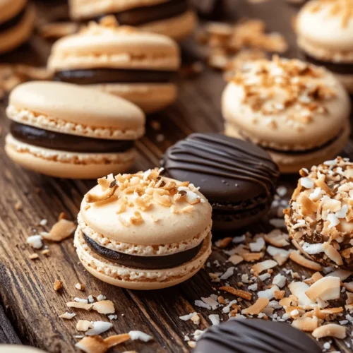 Coconut macarons are a delightful treat that has captured the hearts of dessert lovers around the world. These chewy, sweet confections are made primarily from shredded coconut, sugar, and egg whites, resulting in a texture that is both crispy on the outside and soft on the inside. With their tropical flavor and rustic appearance, coconut macarons are perfect for various occasions, whether it's a festive gathering, a cozy afternoon tea, or simply a sweet indulgence at home.