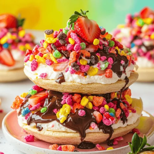 In recent years, the world of desserts has witnessed an exciting transformation, with chefs and home bakers alike embracing innovative combinations of flavors and textures. One such delightful creation that has taken social media by storm is the Fruity Pebbles Cheesecake Taco. This dessert perfectly encapsulates a nostalgic flavor profile with a modern twist, making it a favorite among both kids and adults. Imagine biting into a crunchy taco-shaped cookie filled with a luscious cheesecake mixture, all enhanced by the colorful crunch of Fruity Pebbles cereal. It’s a fun and whimsical dessert that not only tastes fantastic but also delivers a visual punch, making it a showstopper at any gathering.