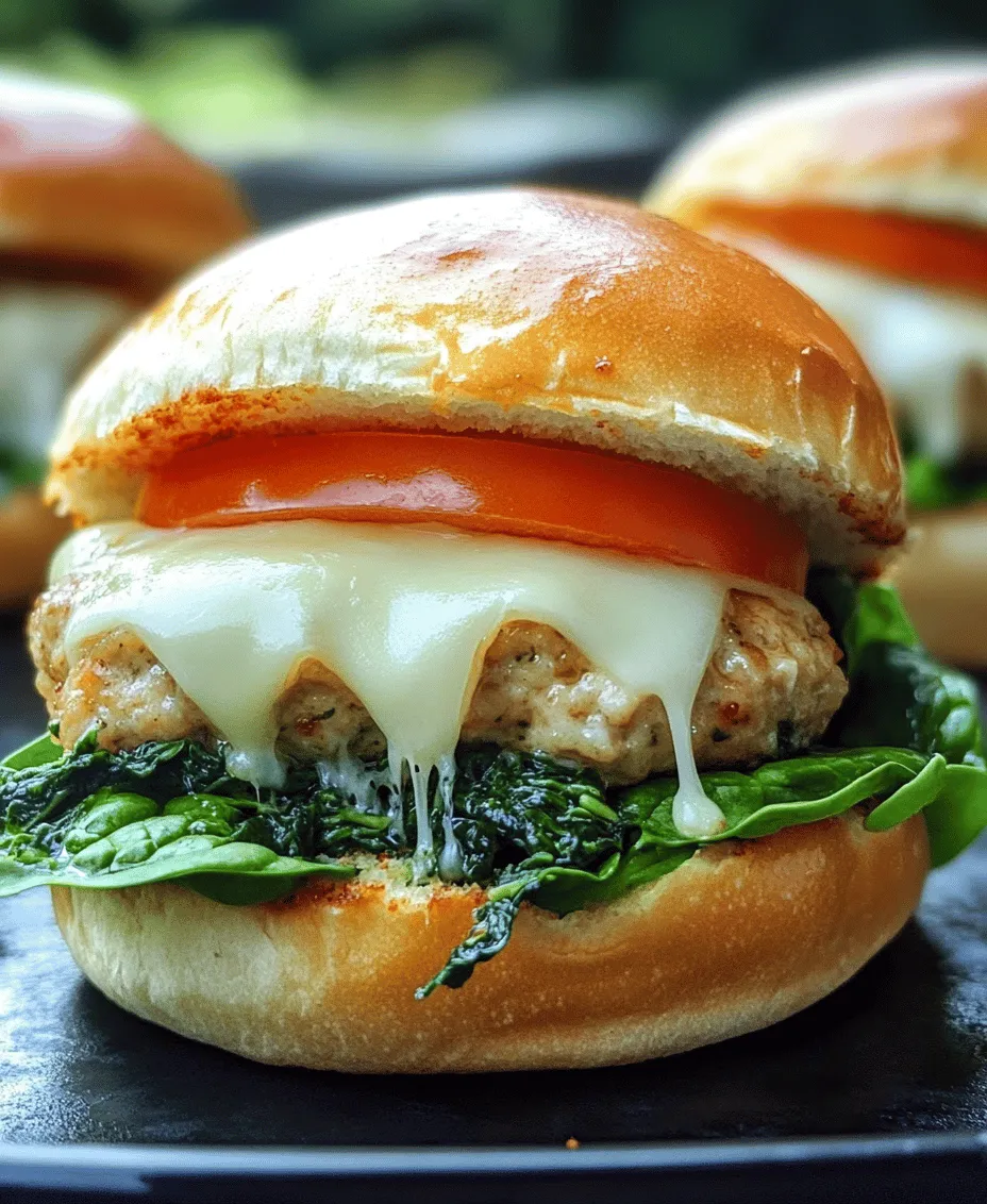 The Cheesy Spinach Delight Burgers stand out not only for their flavor but also for their versatility. Packed with protein and essential vitamins, these burgers are an excellent choice for those seeking to incorporate more healthy ingredients into their diets without sacrificing taste. Ground chicken serves as a leaner alternative to traditional beef, while fresh spinach adds a vibrant touch and a wealth of nutrients. The creamy white cheddar cheese enhances the overall flavor profile, giving these burgers a rich, indulgent quality that you won’t find in your average health-conscious meal.